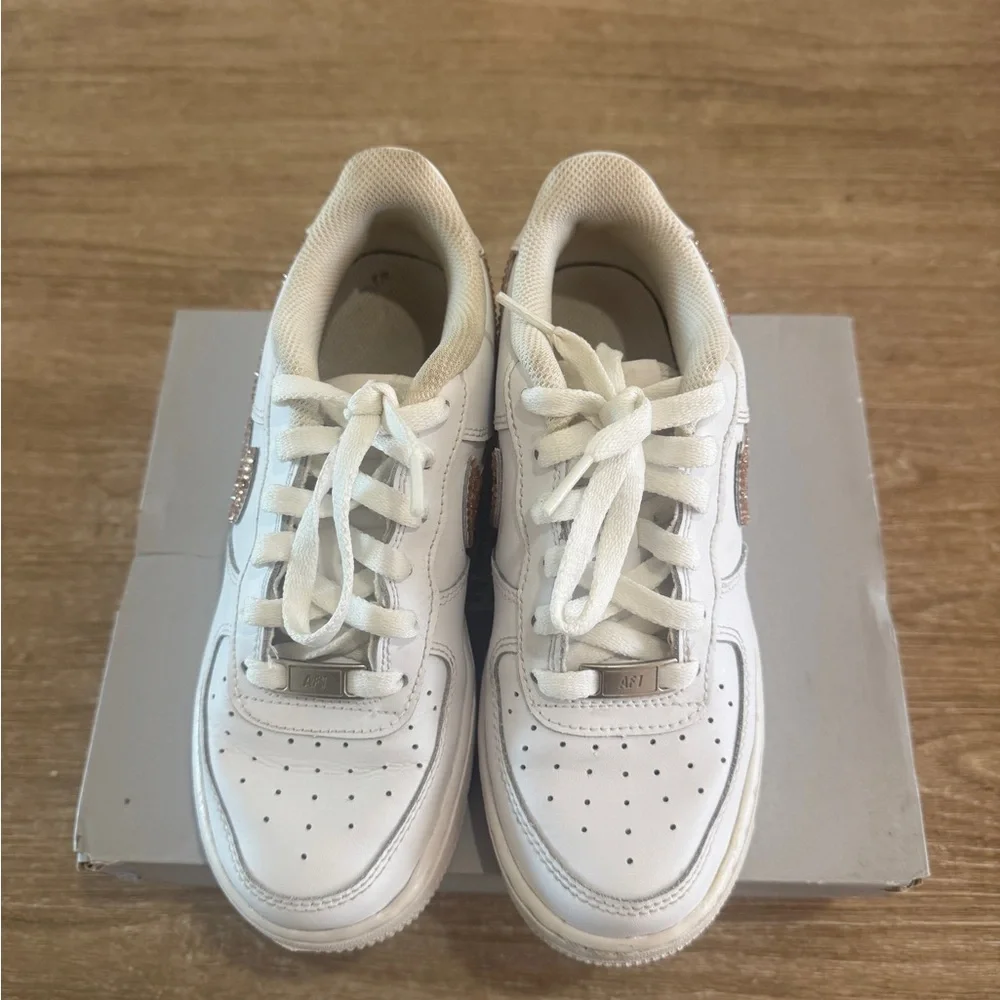 Nike Air force Rose Gold Crystal Swoosh - Picture 4 of 5